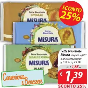 Fette biscottate Misura integrali-segale/avena-senza zuccheri