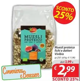 DiMeglio Muesli proteico fichi e datteri Vivibio offerta