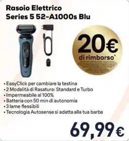 Unieuro Rasoio Elettrico Series 5 52-A1000s Blu offerta