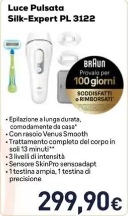 Unieuro Luce Pulsata Silk-Expert PL 3122 Braun offerta