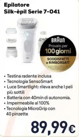 Unieuro Epilatore Silk-èpil Serie 7-041 Braun offerta