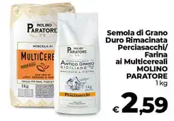 Coop Radenza Semola di Grano Duro Rimacinata Perciasacchi/Farina ai Multicereali Molino Paratore offerta