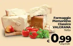 Coop Radenza Formaggio Piemontino Classico Valgrana offerta