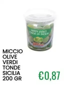 Sugros Miccio olive verdi tonde sicilia offerta