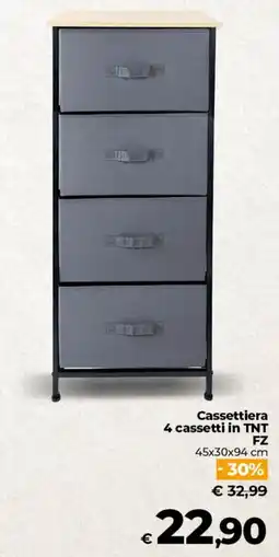 Ipercoop Radenza Cassettiera 4 cassetti in TNT FZ offerta