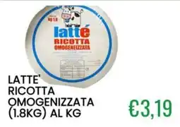 Sugros Latte' ricotta omogeneizzata offerta