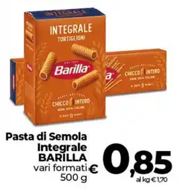 Ipercoop Radenza Pasta di Semola Integrale Barilla offerta