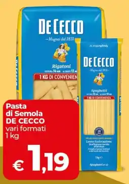 Coop Radenza Pasta di Semola DE CECCO offerta