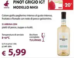 Cadoro Pinot Grigio IGT Modello Masi offerta