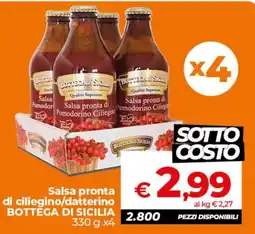 Ipercoop Radenza Salsa pronta di ciliegino BOTTEGA DI SICILIA offerta