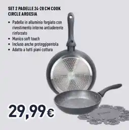 Unieuro Set 2 padelle circle ardesia offerta