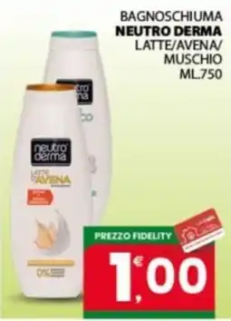 Despar Sicilia Neutro Derma Bagnoschiuma Latte Avena Muschio offerta