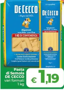 In Coop Pasta di Semola DE CECCO offerta
