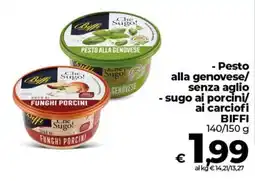Ipercoop Radenza Pesto alla genovese/ senza aglio / sugo ai porcini/ ai carciofi BIFFI offerta