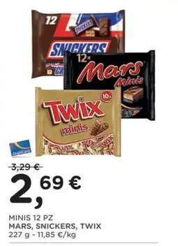 Poli Minis 12 pz Mars, Snickers, Twix offerta