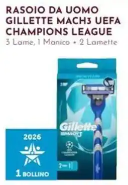 Pan Rasoio Gillette Mach3 UEFA Champions League offerta