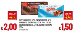 Famila Market Novi fondente 52% cacao cioccolato offerta
