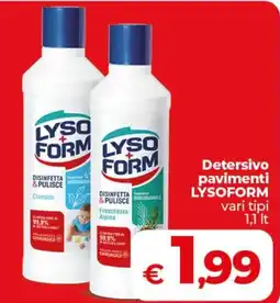 Coop Radenza Detersivo pavimenti LYSOFORM offerta