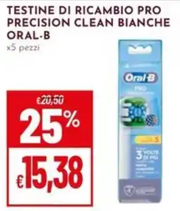 Pan Testine di ricambio pro precision clean bianche Oral-B offerta