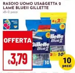 Pan Rasoio uomo usa&getta 2 lame BlueII Gillette offerta