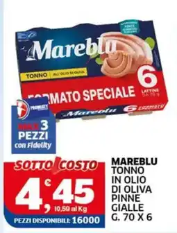 Sigma Mareblu tonno in olio di oliva pinne gialle offerta