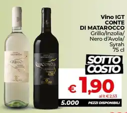 Ipercoop Radenza Vino IGT Conte di Matarocco offerta