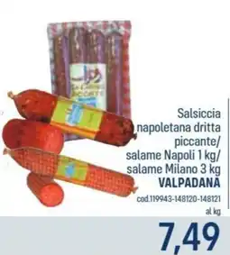Talento Professional Store Salsiccia napoletana dritta piccante/ salame Napoli/ salame Milano offerta