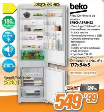 Frigo Combinato da incasso Beko