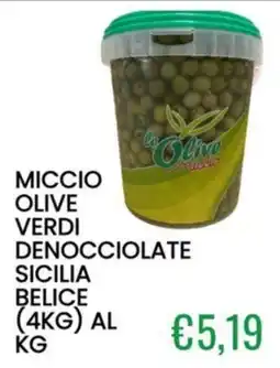 Sugros Miccio olive verdi denocciolate sicilia belice offerta
