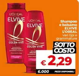 Ipercoop Radenza Shampoo e balsamo ELVIVE L'OREAL offerta