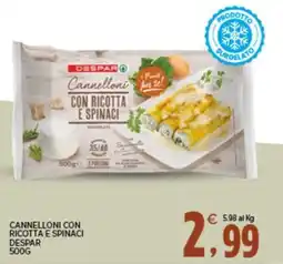 Interspar Cannelloni con ricotta e spinaci Despar offerta