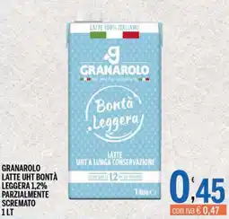 Gruppo Pascar Granarolo latte UHT bontà leggera 1,2% offerta