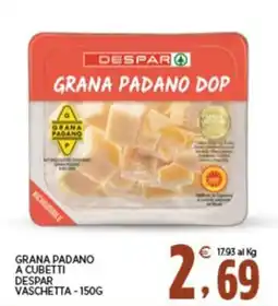Interspar Grana Padano a cubetti Despar offerta