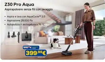 Z30 Pro Aqua Aspirapolvere senza fili con lavaggio