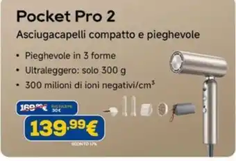 Pocket Pro 2 Asciugacapelli compatto e pieghevole