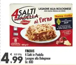 Punto é market Findus 4 Salti in Padella Lasagne alla Bolognese offerta