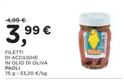Poli Filetti di acciughe in olio di oliva Paoli offerta
