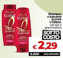 Ipercoop Radenza Shampoo e balsamo Elvive L'Oréal offerta