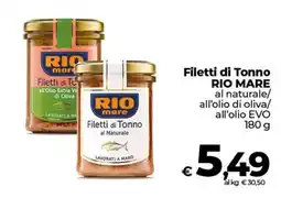 Ipercoop Radenza Filetti di Tonno RIO MARE al Naturale offerta