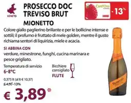 Cadoro Prosecco Doc Treviso Brut Mionetto offerta