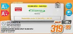Golino Service Climatizzatore mono split 10.000 BTU Aryal S2 E Inverter offerta