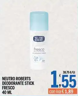 Gruppo Pascar Neutro Roberts deodorante stick fresco offerta