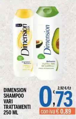 Gruppo Pascar Dimension shampoo vari trattamenti offerta