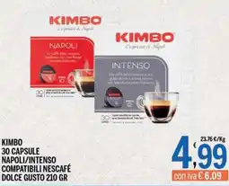 Gruppo Pascar Kimbo 30 capsule Napoli/intenso compatibili Nescafé Dolce Gusto offerta