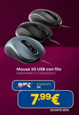 DIMOStore Mouse 3D USB con filo offerta