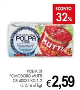 PrestoFresco Polpa di pomodoro Mutti offerta