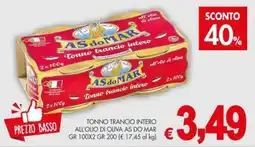 PrestoFresco Tonno trancio intero all’olio di oliva AS do MAR offerta
