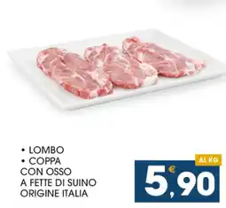SeBón Supermercati Lombo coppa con osso a fette di suino offerta
