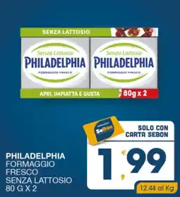 SeBón Supermercati Philadelphia formaggio fresco senza lattosio offerta