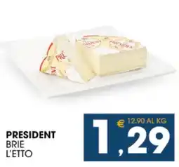 SeBón Supermercati President Brie l'etto offerta